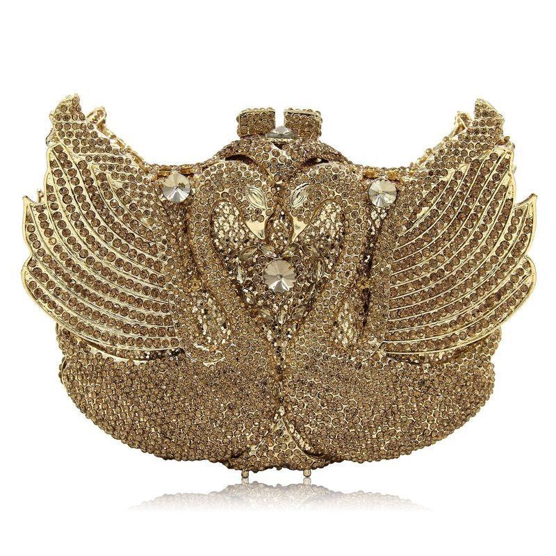 Rhinestone Evening Bag Purses Purple/Gold Gold Metal Bag WHTUOHENG Female Diamond Swan Shape Prom Party Purses Phone Clutch 17.5cmX13cmX8cm
Rhinestone Evening Bag Purses Purple/Gold Gold Metal Bag WHTUOHENG Female Diamond Swan Shape Prom Party Purses Phone Clutch 17.5cmX13cmX8cm