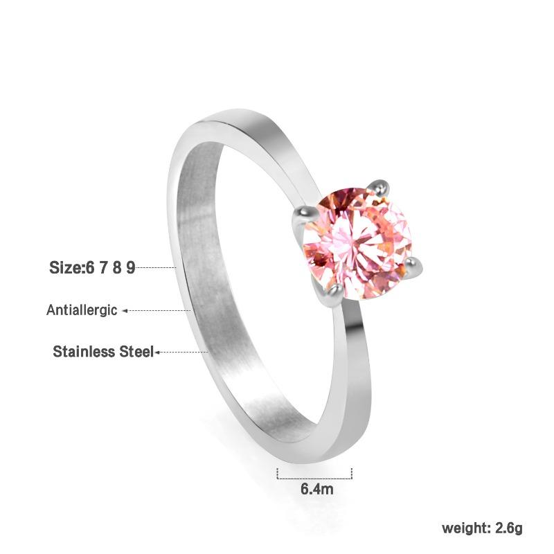 Four-claw diamond ring niche design round diamond ring stainless steel plated 18K gold ring women No. 9
Four-claw diamond ring niche design round diamond ring stainless steel plated 18K gold ring women No. 9