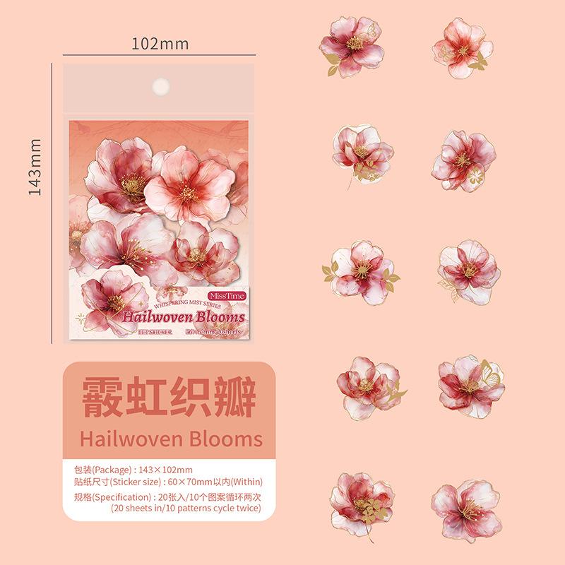 20-Sheet Gold-Embossed Colorful Flower Sticker Set, Vivid Floral Designs with Gold Accents & High Adhesion
20-Sheet Gold-Embossed Colorful Flower Sticker Set, Vivid Floral Designs with Gold Accents & High Adhesion