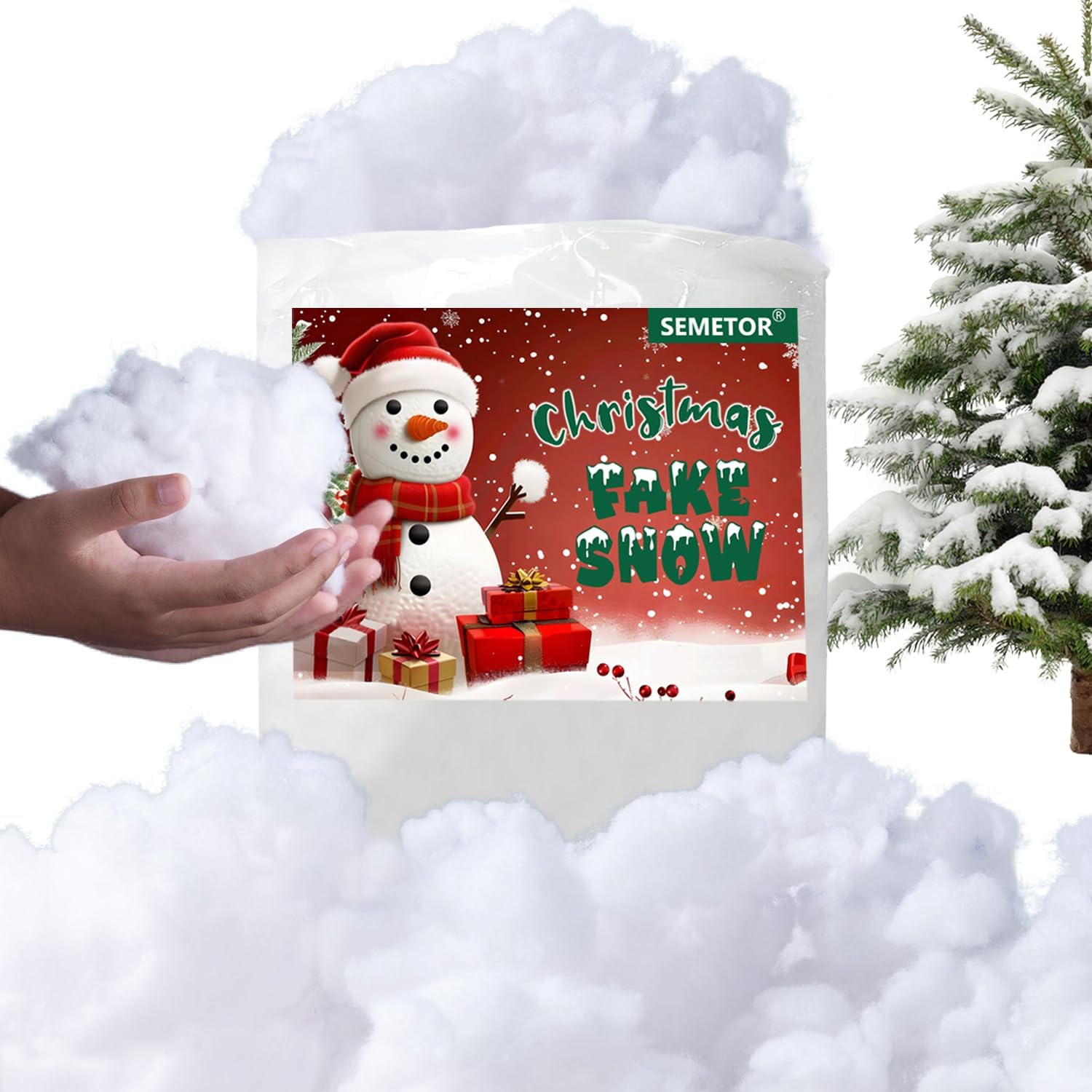 Christmas Fake Snow, 2LB Flame-Resistant Artificial Snow Cotton for Trees, Mantels, Villages & Winter Decor 0.6M
Christmas Fake Snow, 2LB Flame-Resistant Artificial Snow Cotton for Trees, Mantels, Villages & Winter Decor 0.6M