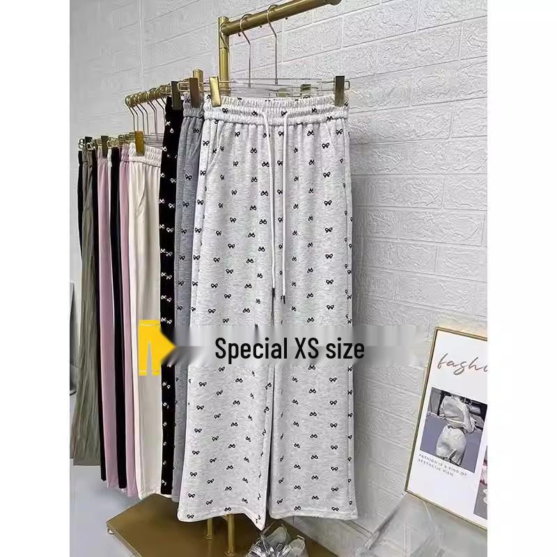 Korean Style High Waist Slimming Bow Print Wide Leg Pants for Petite Women, Early Autumn, Straight Leg, 145-150 L (111-120 lbs)
Korean Style High Waist Slimming Bow Print Wide Leg Pants for Petite Women, Early Autumn, Straight Leg, 145-150 L (111-120 lbs)
