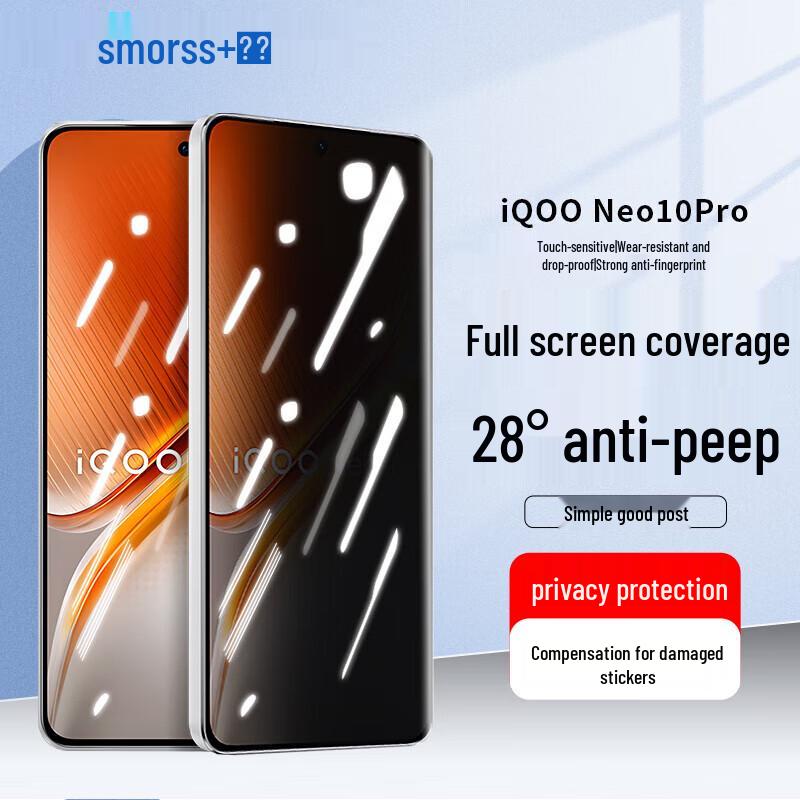 Smorss 28° Privacy Tempered Glass for vivo iQOO Neo10 Pro
Smorss 28° Privacy Tempered Glass for vivo iQOO Neo10 Pro