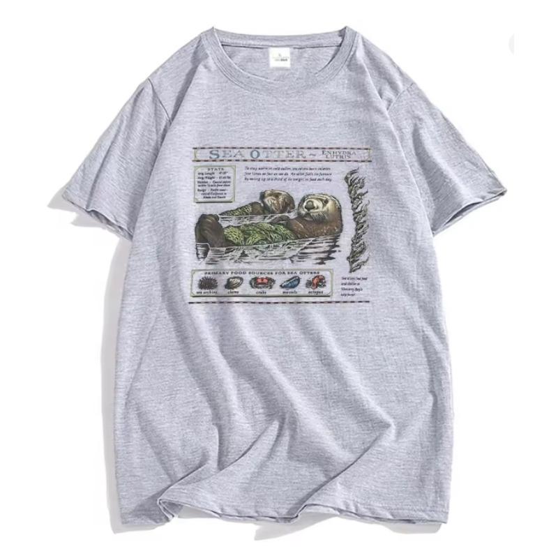 Sea Otter TShirt Short Sleeve Cotton Loose Male Tshirts Cartoon Graphic Printed Tees Unisex Breathable Tops Women Clothing S
Sea Otter TShirt Short Sleeve Cotton Loose Male Tshirts Cartoon Graphic Printed Tees Unisex Breathable Tops Women Clothing S