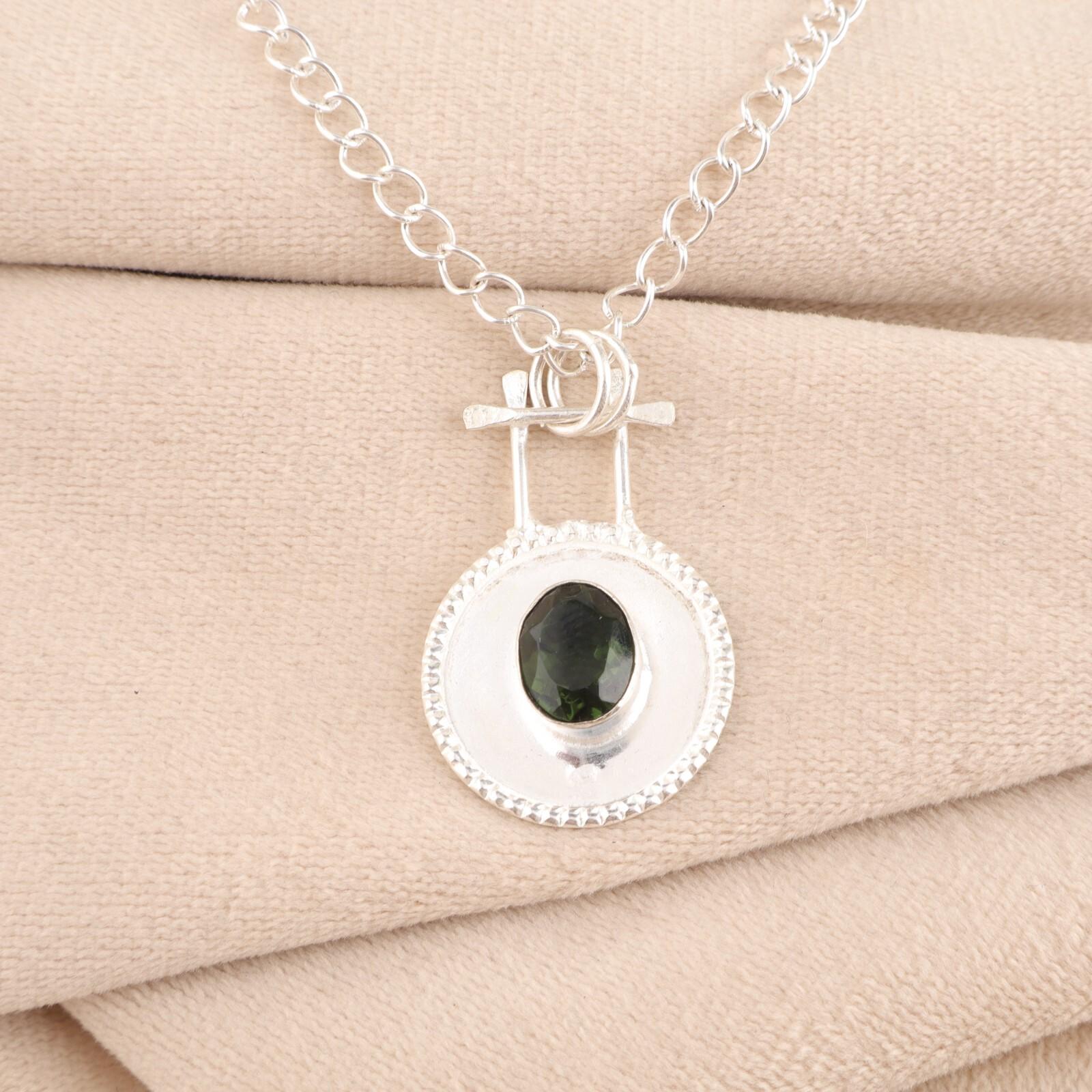 Green Tourmaline Gemstone 925 Sterling Silver Handcrafted Necklace Pendant 1.4 PP-57-9
Green Tourmaline Gemstone 925 Sterling Silver Handcrafted Necklace Pendant 1.4 PP-57-9