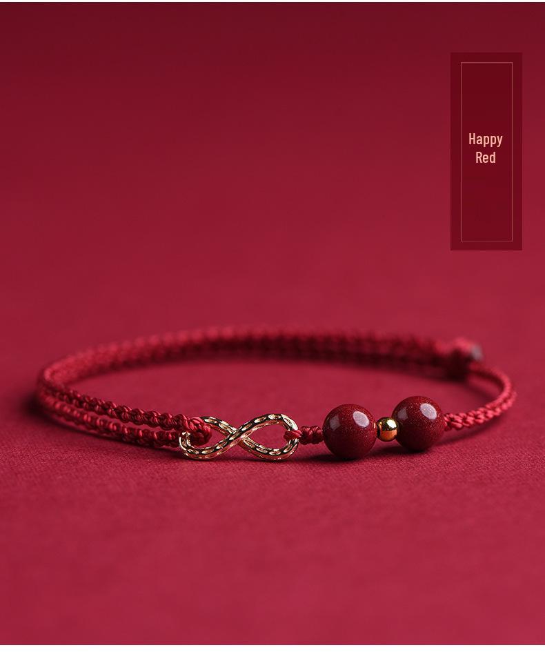 Benmingnian Infinity Cinnabar Bracelet: Hand-Woven Red String Jewelry
Benmingnian Infinity Cinnabar Bracelet: Hand-Woven Red String Jewelry