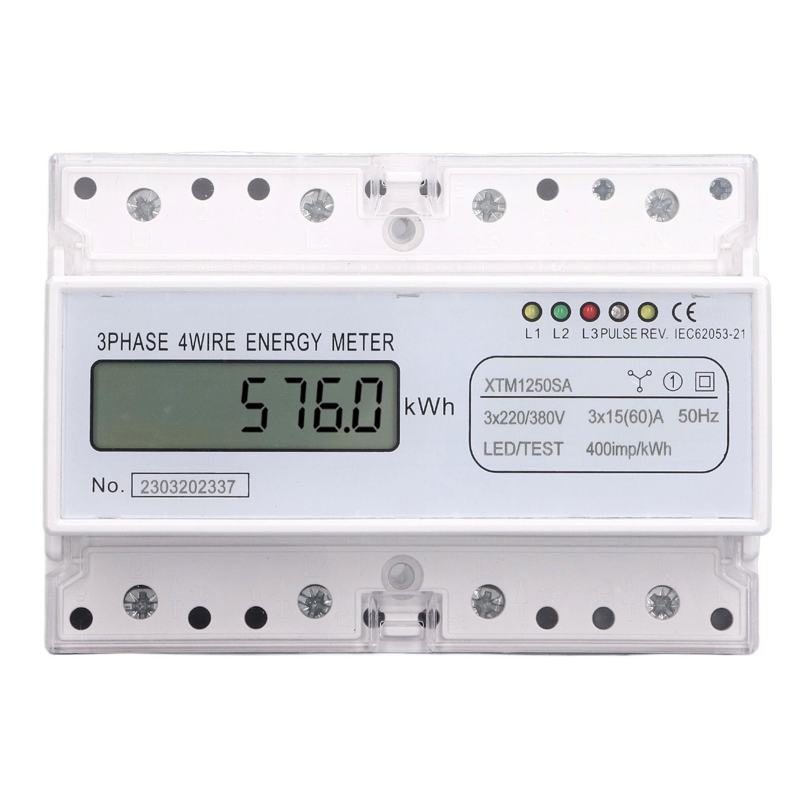 Energy Meter 3 Phase 4 Wire 7P Digital LCD Kwh Wattmeter Power Consumption 35mm DIN Rail Mount
Energy Meter 3 Phase 4 Wire 7P Digital LCD Kwh Wattmeter Power Consumption 35mm DIN Rail Mount