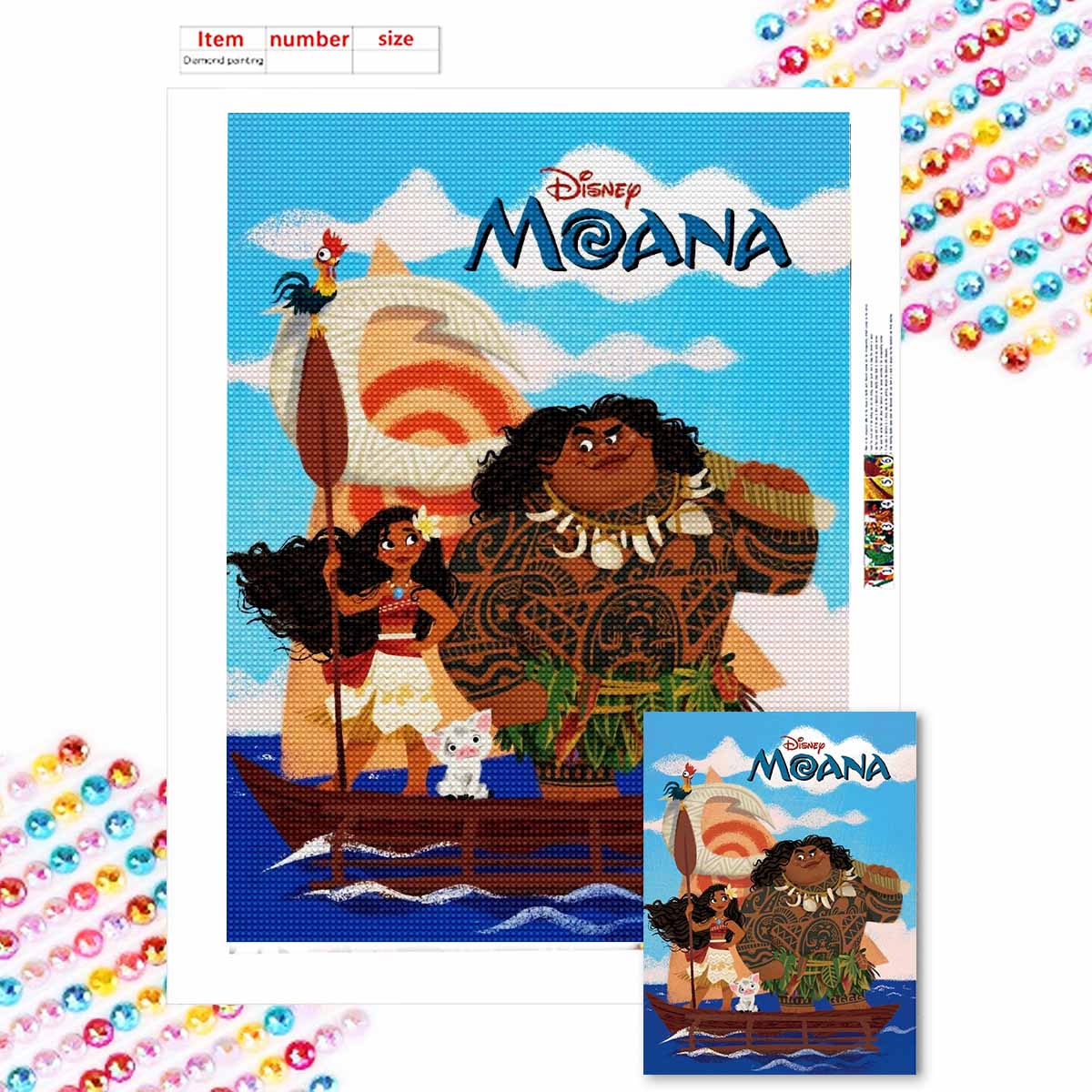 Полная круглая алмазная живопись МОАНА Искусство Стразы Картина Мозаика Сделай сам 5D Вышивка крестом Домашнее украшение Round 20x30cm
Полная круглая алмазная живопись МОАНА Искусство Стразы Картина Мозаика Сделай сам 5D Вышивка крестом Домашнее украшение Round 20x30cm