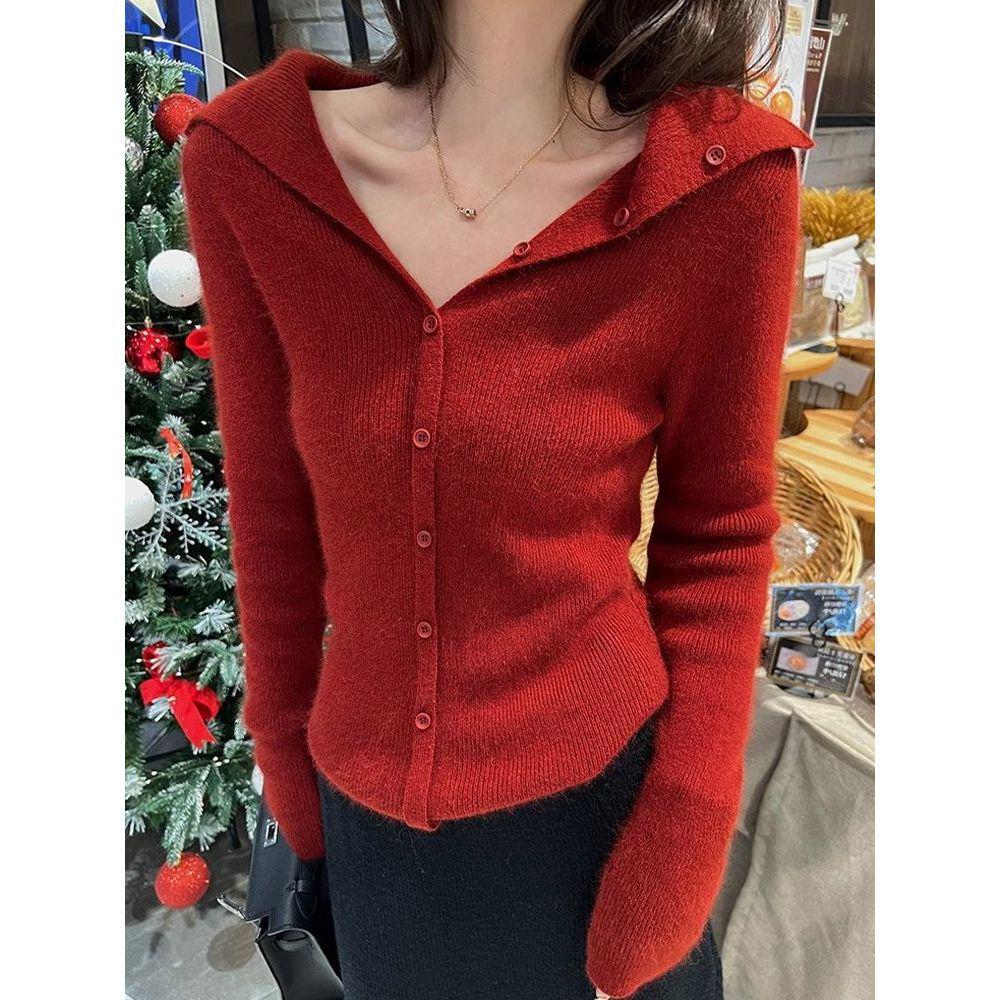 Red V-neck Long-Sleeve Slim-Fit Knitted Sweater - Women s Chic Autumn/Winter Base Top One Size
Red V-neck Long-Sleeve Slim-Fit Knitted Sweater - Women s Chic Autumn/Winter Base Top One Size