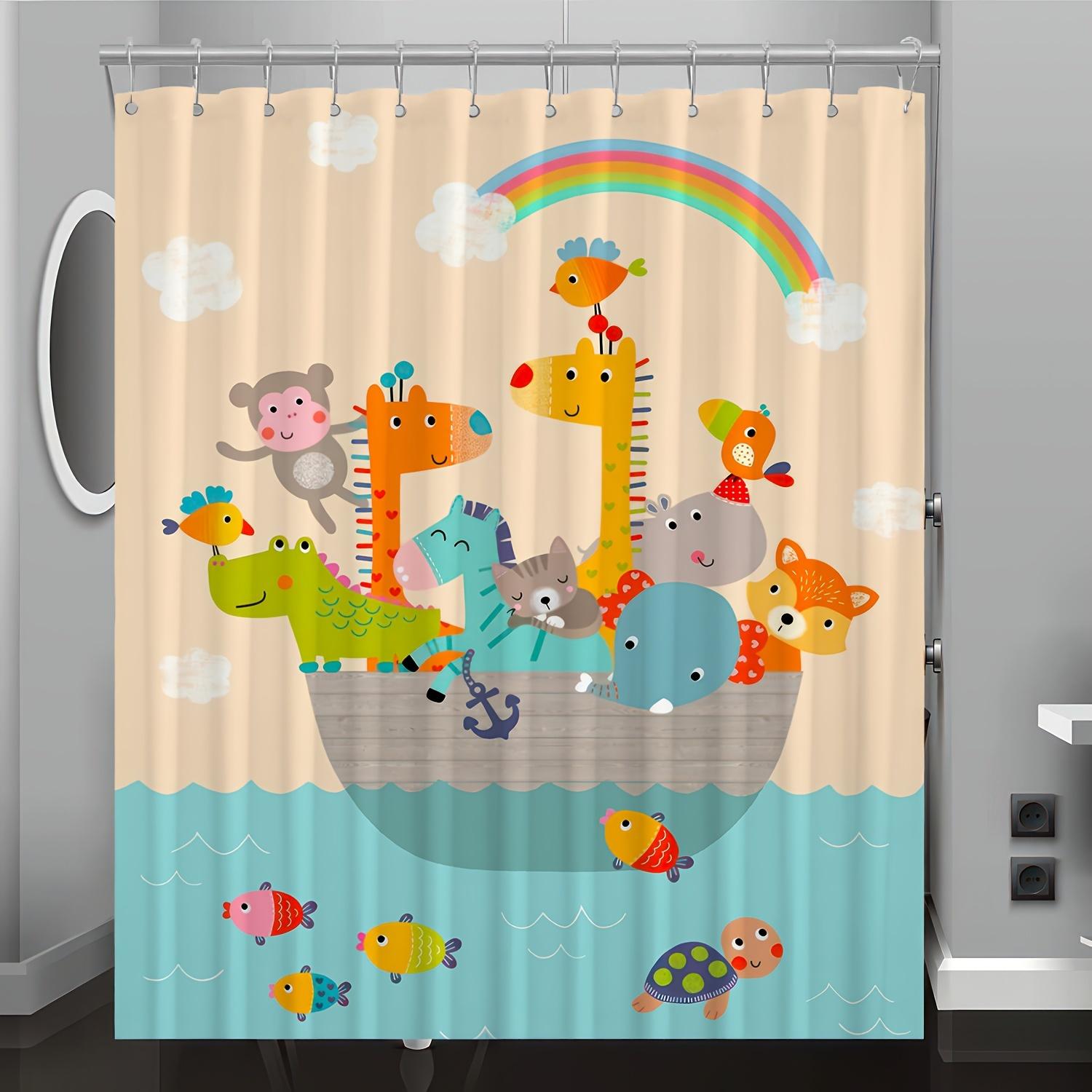 Cute Cartoon Animal Cruise Shower Curtain, Playful Design For Youngsters Bathroom,Whimsical Design Shower Curtains For Bathroom W60H190(CM)-1 Pcs
Cute Cartoon Animal Cruise Shower Curtain, Playful Design For Youngsters Bathroom,Whimsical Design Shower Curtains For Bathroom W60H190(CM)-1 Pcs