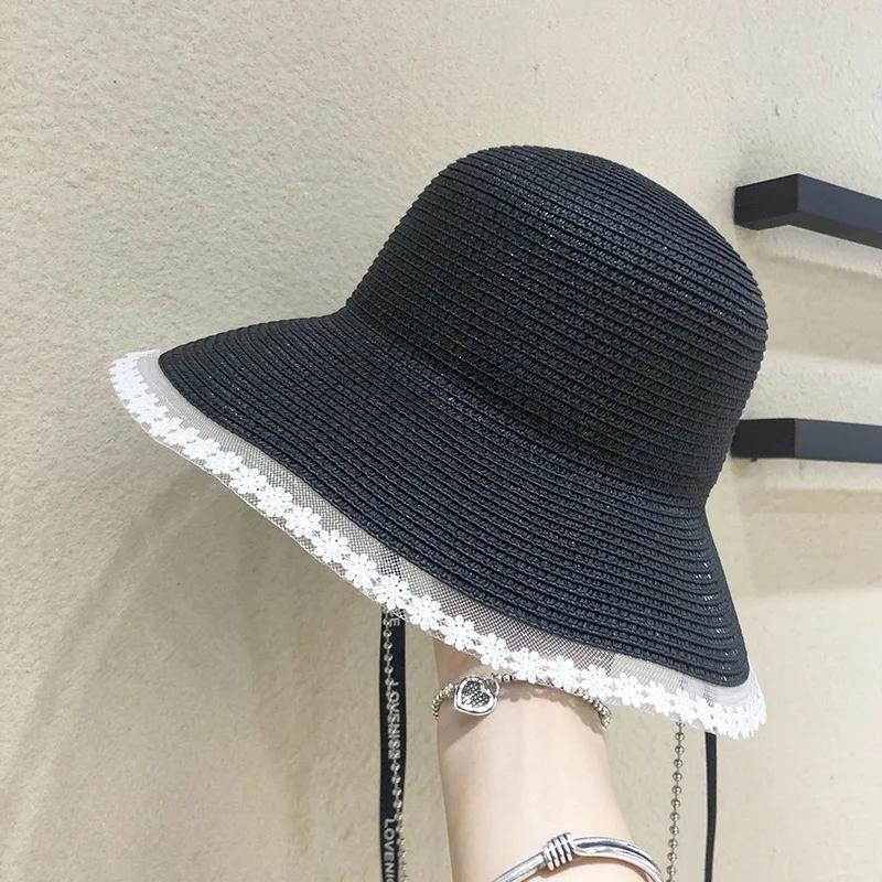 Summer Elegant Lace Edge Straw Hats Women Equestrian Caps Outdoor Wide Brim Sun Hat Girl Beach Bucket Hat Panama Femme Shade Cap чорний
Summer Elegant Lace Edge Straw Hats Women Equestrian Caps Outdoor Wide Brim Sun Hat Girl Beach Bucket Hat Panama Femme Shade Cap чорний