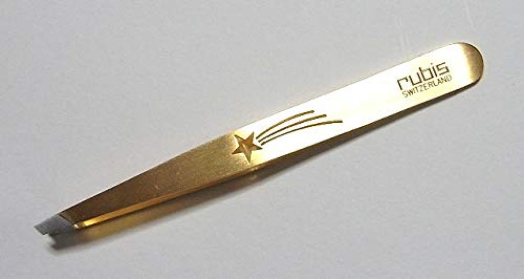 Rubis Tweezer Gold Star stainless steel (Switzerland) (tweezers) (oblique) Gold-plated
Rubis Tweezer Gold Star stainless steel (Switzerland) (tweezers) (oblique) Gold-plated