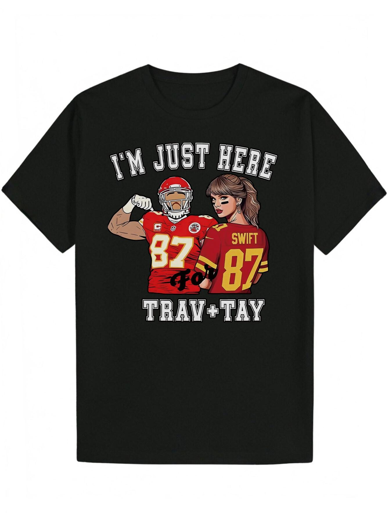 Graphic T-shirt - Black Football Jersey Design with I M JUST HERE Text & Player Names XXXXL
Graphic T-shirt - Black Football Jersey Design with I M JUST HERE Text & Player Names XXXXL