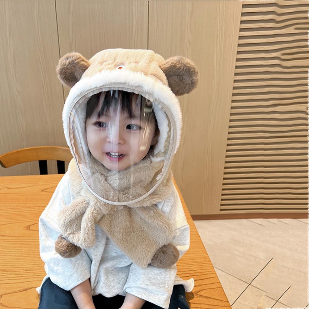 Plush Windproof Hat Thicken One-Piece Faux Fur Kids Hats Cartoon Bear Warm Neck Ear Cap кавовий
Plush Windproof Hat Thicken One-Piece Faux Fur Kids Hats Cartoon Bear Warm Neck Ear Cap кавовий