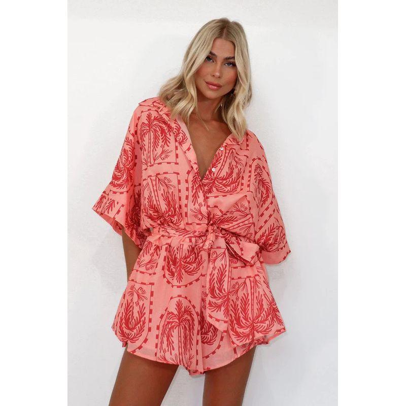 Printed Seven Quarter Sleeve Jumpsuit Lapel Print Three-Quarter Sleeve Jumpsuit Color 12 L
Printed Seven Quarter Sleeve Jumpsuit Lapel Print Three-Quarter Sleeve Jumpsuit Color 12 L