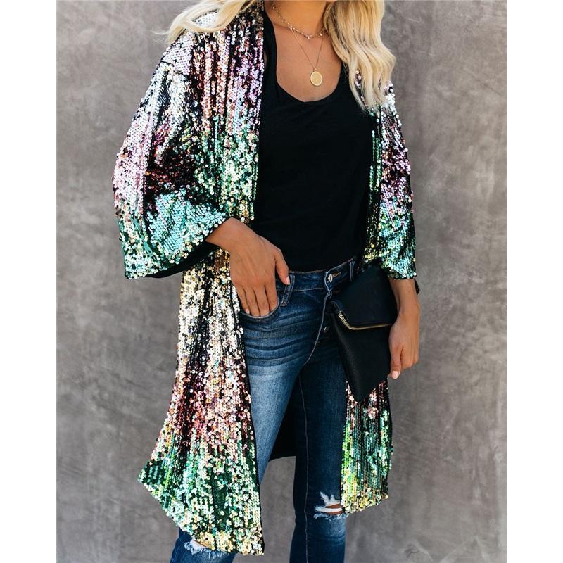 Women s Colorful Sequin Cardigan Trench Coat Urban Style Outerwear For Women Unique Design Streetwear Outwear L різнокольоровий
Women s Colorful Sequin Cardigan Trench Coat Urban Style Outerwear For Women Unique Design Streetwear Outwear L різнокольоровий