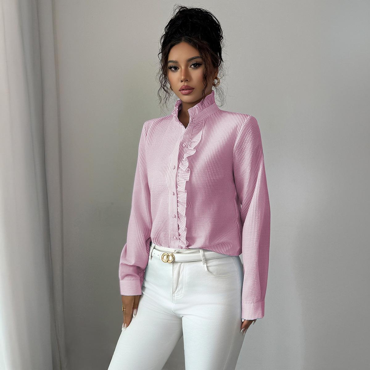 European American Elegant High-end Style Summer Long-sleeved Women s Button-down Shirts for Women Spring Summer Blouses S рожевий
European American Elegant High-end Style Summer Long-sleeved Women s Button-down Shirts for Women Spring Summer Blouses S рожевий