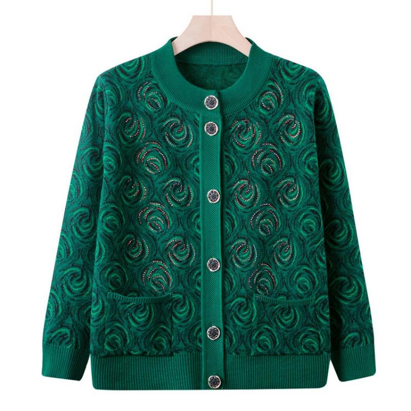 Модный вязаный свитер-жакет с круглым вырезом для мамы, средний, осенний свитер для пожилых женщин, кардиган с круглым вырезом для бабушки 4XL (recommended 130-72.5kg) зелёный
Модный вязаный свитер-жакет с круглым вырезом для мамы, средний, осенний свитер для пожилых женщин, кардиган с круглым вырезом для бабушки 4XL (recommended 130-72.5kg) зелёный