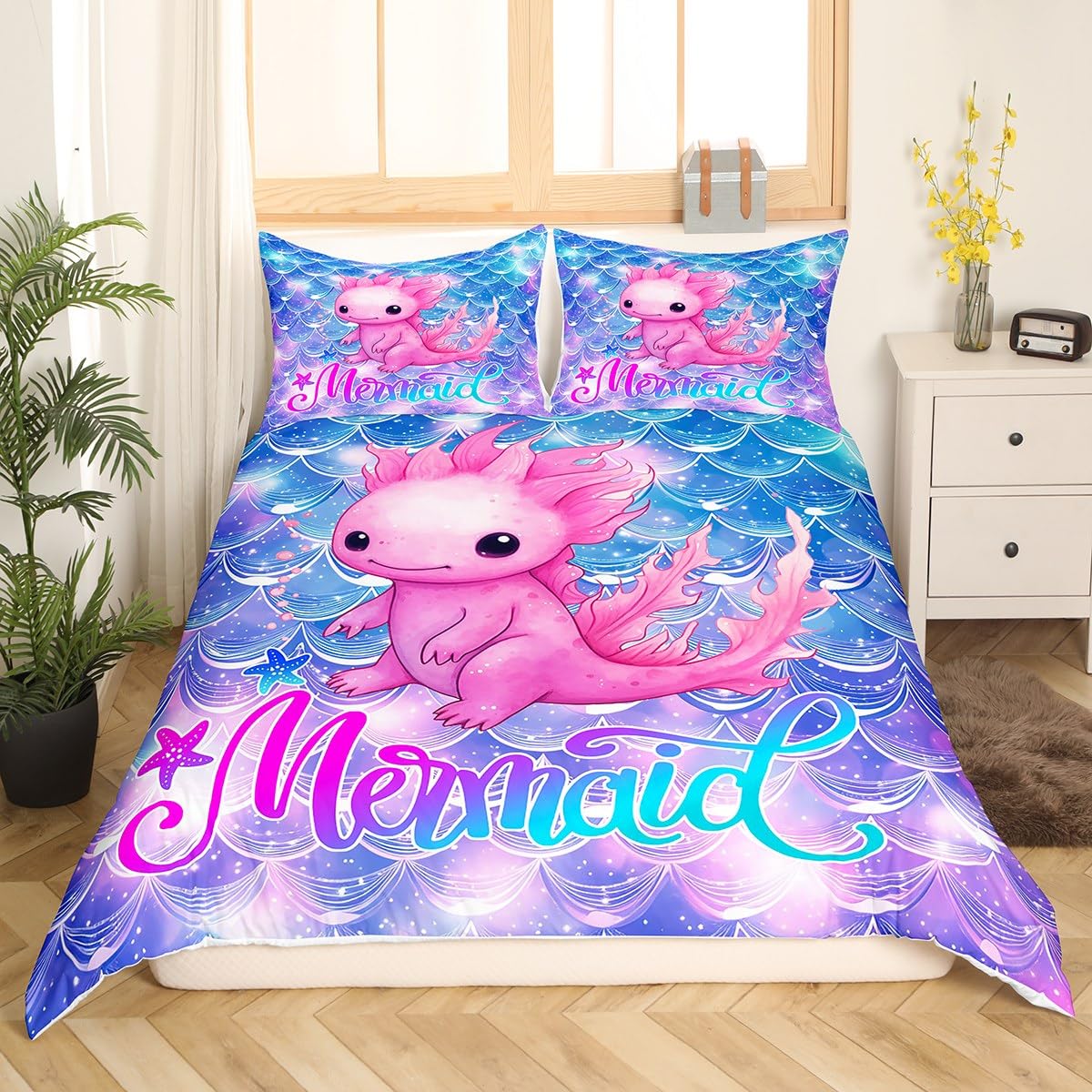 Erosebridal Mermaid Tail Bedding Kids Pastel Rainbow Gradient Glitter Comforter Cover Girly Kawaii Mermaid Princess Bedroom Decor Cute Littl 155x200cm
Erosebridal Mermaid Tail Bedding Kids Pastel Rainbow Gradient Glitter Comforter Cover Girly Kawaii Mermaid Princess Bedroom Decor Cute Littl 155x200cm