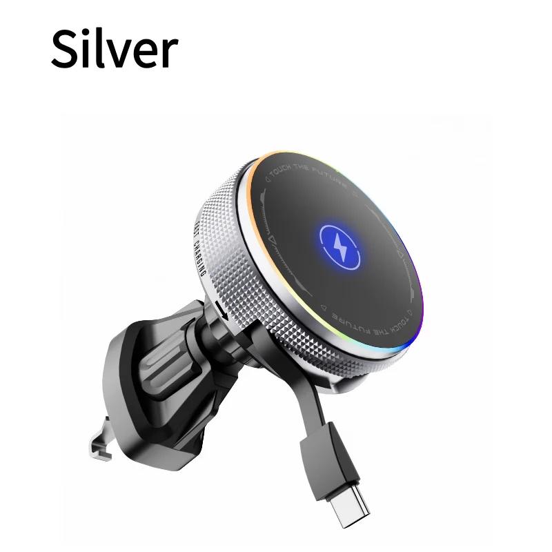 15W RGB Magnetic Wireless Car Charger Fast Charging For iPhone 15 14 13 Pro Max MacSafe Samsung Car Air Vent Phone Holder Stand серебряный
15W RGB Magnetic Wireless Car Charger Fast Charging For iPhone 15 14 13 Pro Max MacSafe Samsung Car Air Vent Phone Holder Stand серебряный