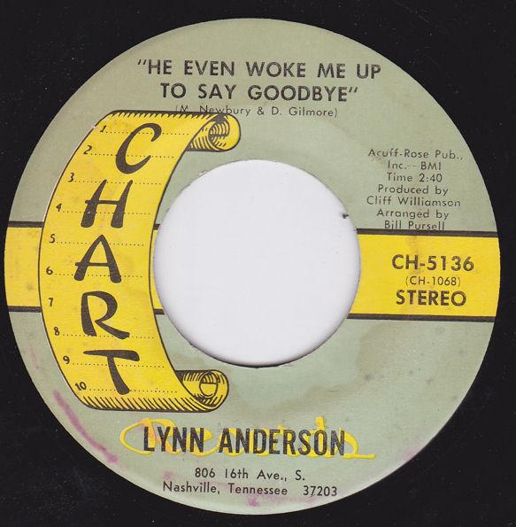7inch Record LYNN ANDERSON - He Even Woke Me Up To Say Goodbye CH5136 Chart Records 1971 US Folk Used
7inch Record LYNN ANDERSON - He Even Woke Me Up To Say Goodbye CH5136 Chart Records 1971 US Folk Used