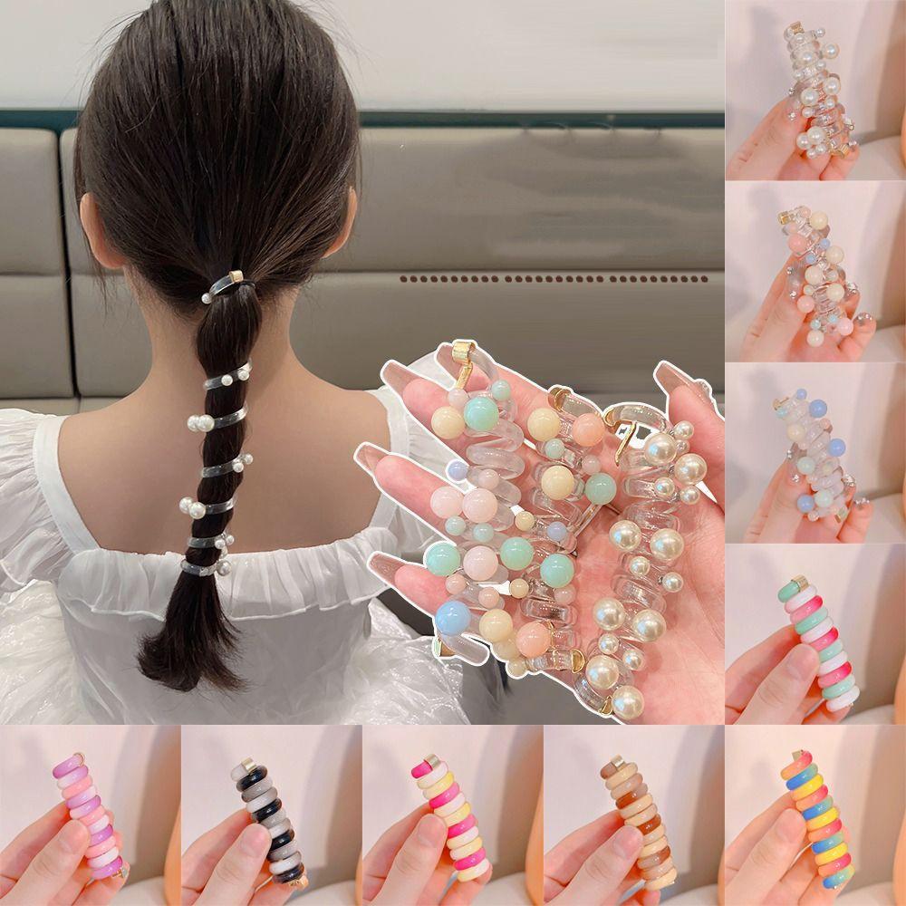 Pearl Rainbow Hair Rope Transparent Children Ponytail Holder Telephone Line Hair Ring Female/Girls
Pearl Rainbow Hair Rope Transparent Children Ponytail Holder Telephone Line Hair Ring Female/Girls
