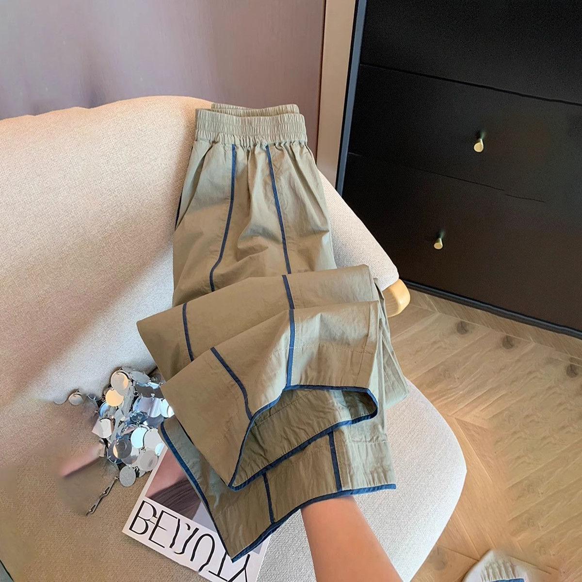 Summer Casual Work Pants for Women Color Block Striped, Elastic Waist Wide Leg Trousers M
Summer Casual Work Pants for Women Color Block Striped, Elastic Waist Wide Leg Trousers M