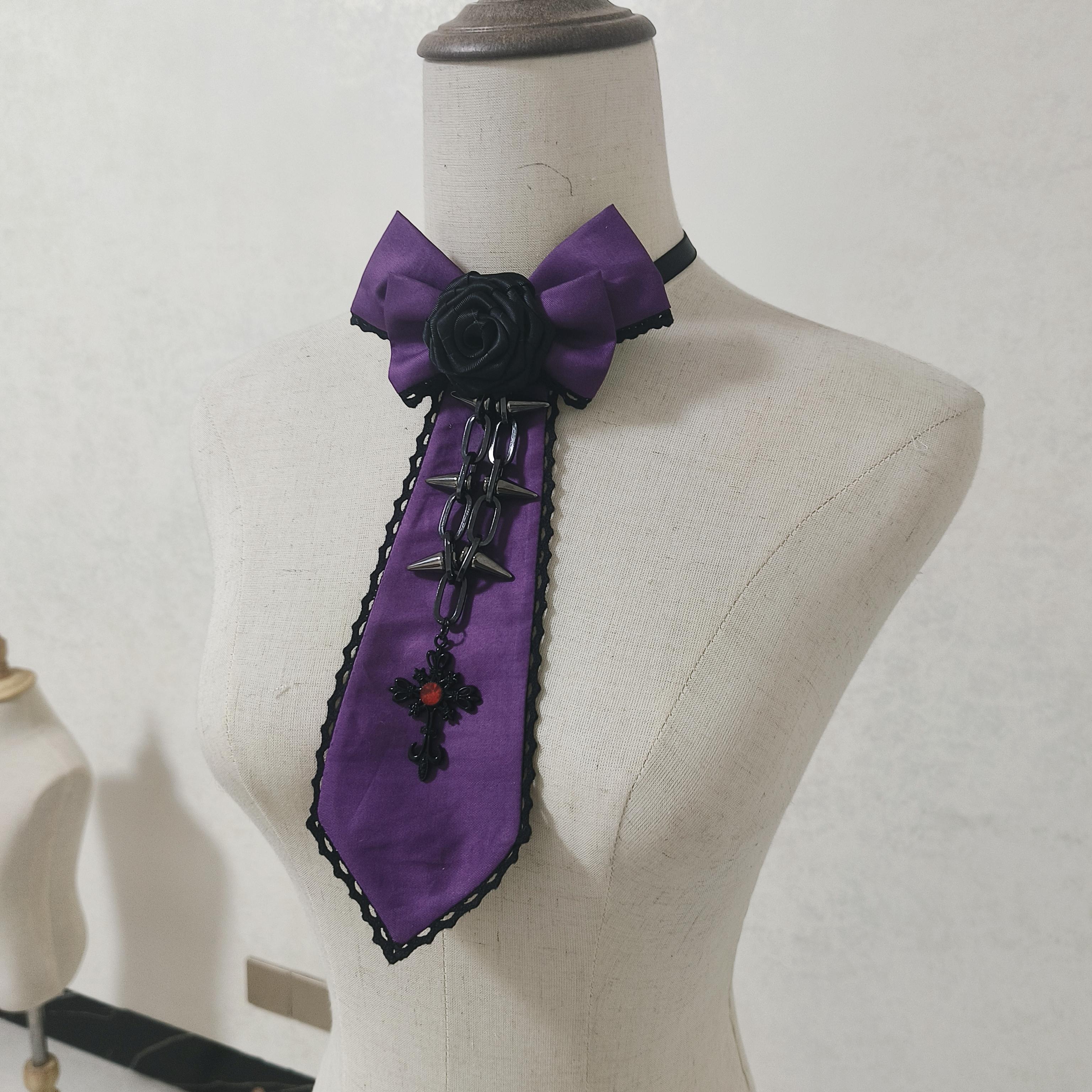 Gothic Lolita Style Cravate Rose Cross Bow Tie Retro Personality JK Uniform Accessories Punk Style Decorative Collar фиолетовый
Gothic Lolita Style Cravate Rose Cross Bow Tie Retro Personality JK Uniform Accessories Punk Style Decorative Collar фиолетовый