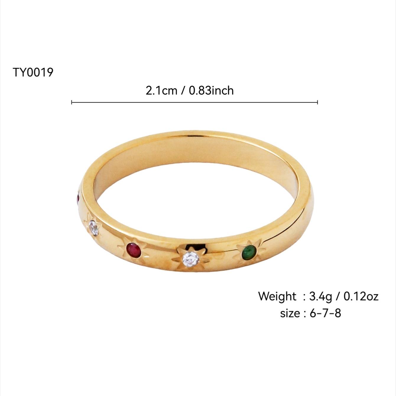 Корейская мода Простой Y2K тренд Универсальное покрытие из нержавеющей стали 18-каратное золото с цветными бриллиантами Кольцо с узором солнца Женское 7
Корейская мода Простой Y2K тренд Универсальное покрытие из нержавеющей стали 18-каратное золото с цветными бриллиантами Кольцо с узором солнца Женское 7