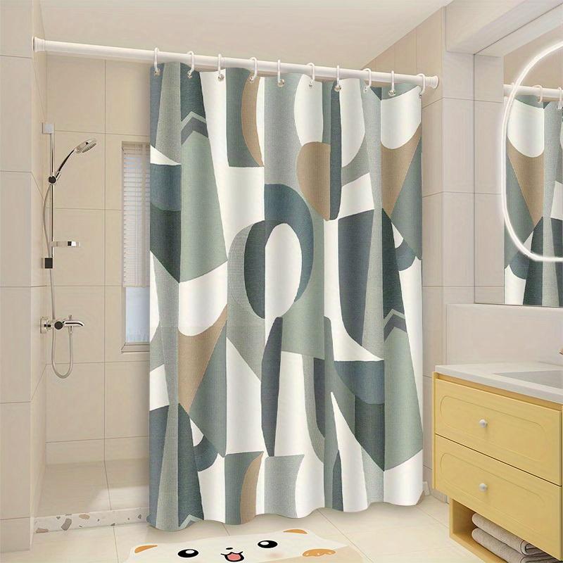 1Pc Asymmetrical Geometric Patterned Shower Curtain, Machine Washable Polyester, With Hooks, Suitable For Bathroom Dcor. W60H190(CM)-1 Pcs
1Pc Asymmetrical Geometric Patterned Shower Curtain, Machine Washable Polyester, With Hooks, Suitable For Bathroom Dcor. W60H190(CM)-1 Pcs