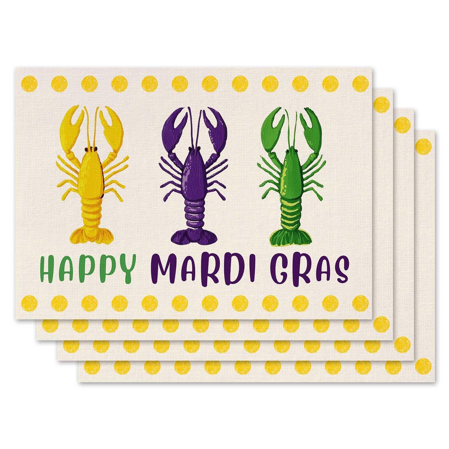 Happy Mardi Gras Carnival Lobster Placemat Set of 4 Placemats Crayfish Table Mats 12 x18 , Placemats Set of 4
Happy Mardi Gras Carnival Lobster Placemat Set of 4 Placemats Crayfish Table Mats 12 x18 , Placemats Set of 4