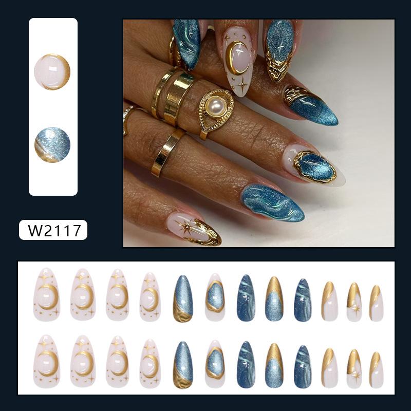 Three-dimensional cat s eye smart deep sea gilt star light European and American style removable manicure 24 pieces press on nails
Three-dimensional cat s eye smart deep sea gilt star light European and American style removable manicure 24 pieces press on nails