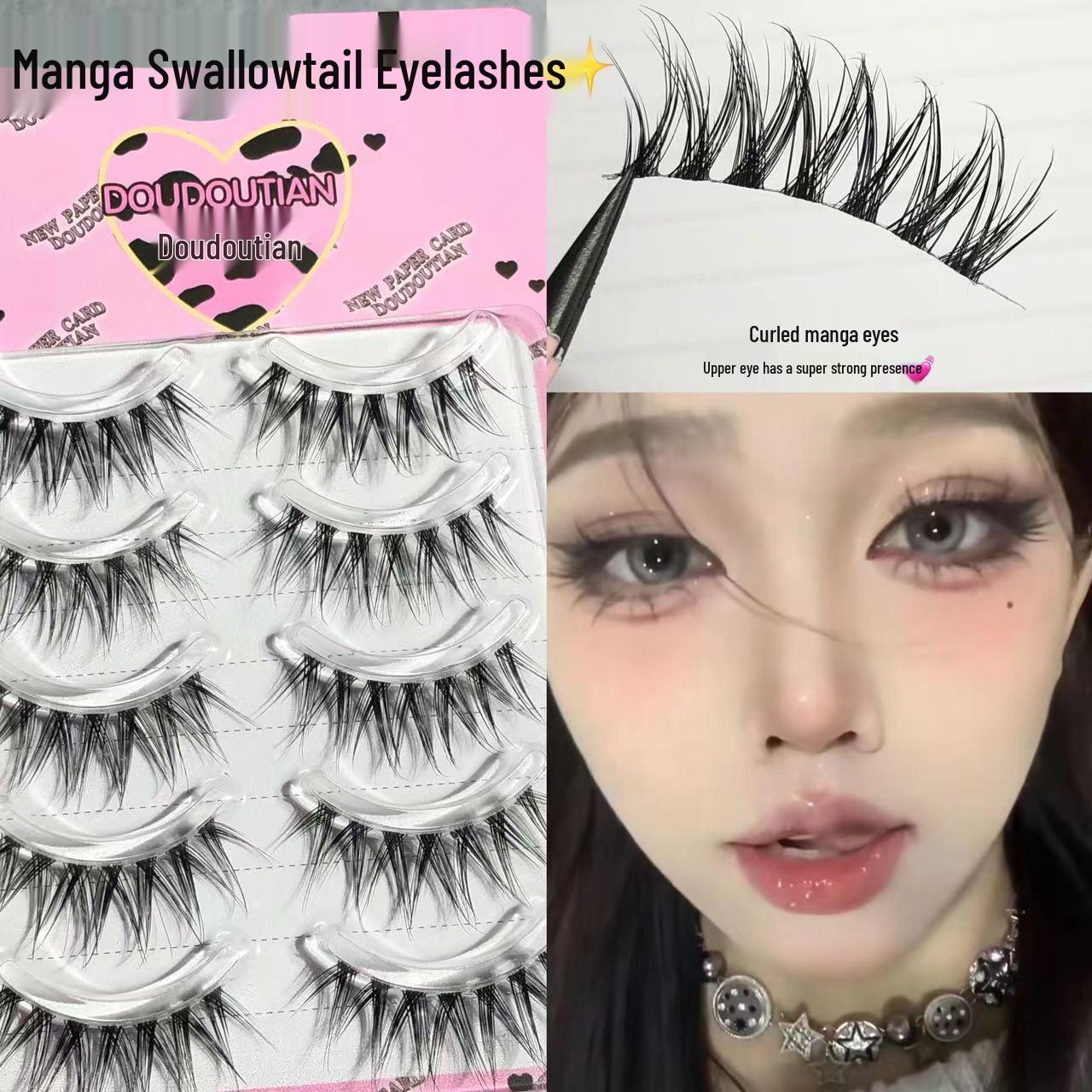 Doudou Sweet Swallowtail Fishtail Comic False Lashes: Transparent Stem, Asian-European Fusion Strip Lashes
Doudou Sweet Swallowtail Fishtail Comic False Lashes: Transparent Stem, Asian-European Fusion Strip Lashes