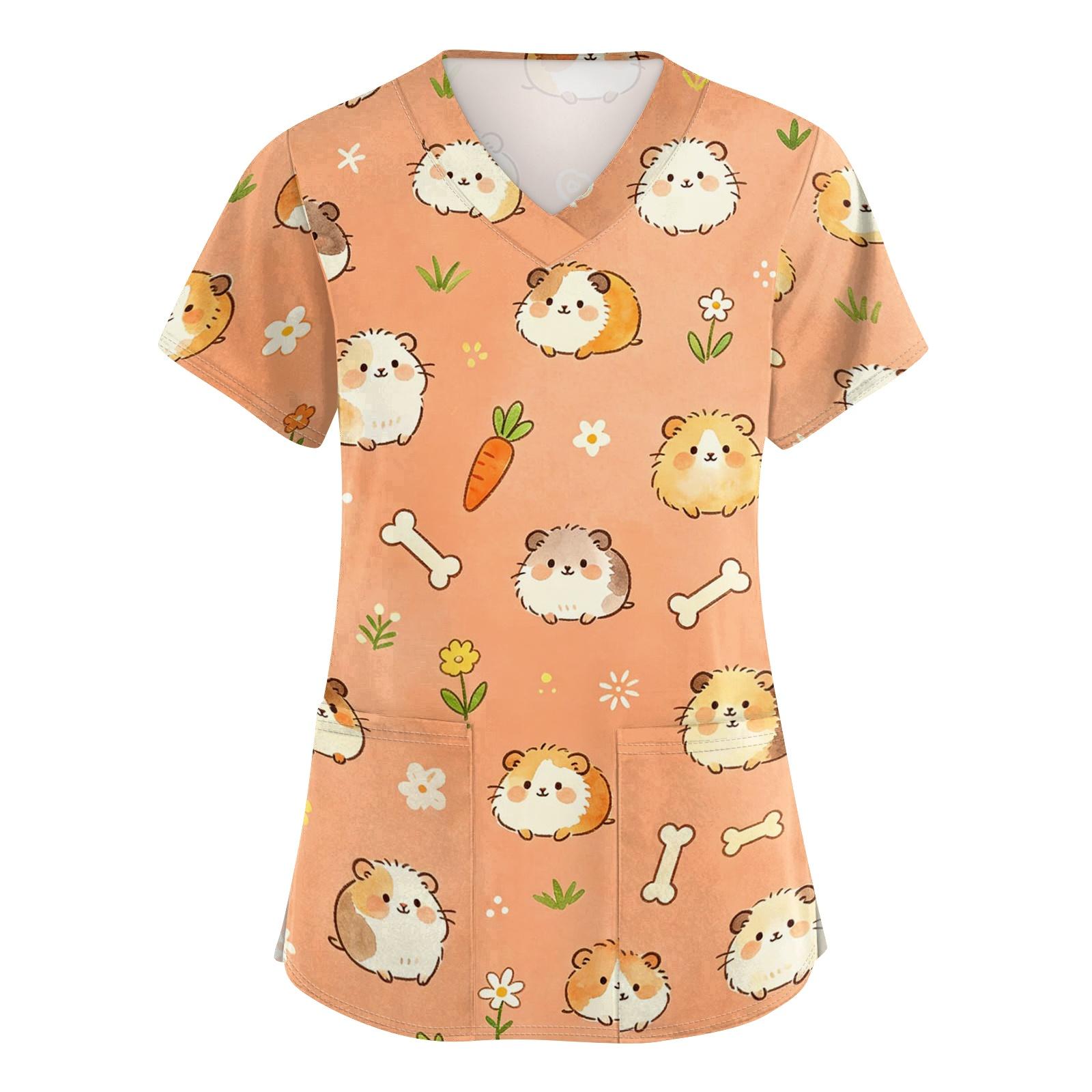 Women V Neck Short Sleeve Work Top with Pockets Animal Print Medical Scrub Shirt for Healthcare Professionals Nursing Uniform XXXXXL хакі
Women V Neck Short Sleeve Work Top with Pockets Animal Print Medical Scrub Shirt for Healthcare Professionals Nursing Uniform XXXXXL хакі