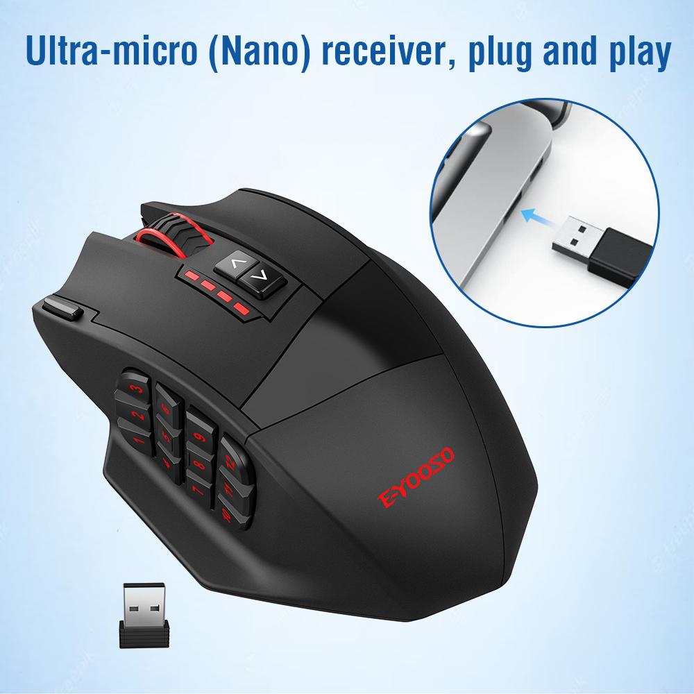 E-YOOSO X33 2.4G Wireless+USB-C Wired Computer Gaming Mouse with 12 Side Buttons As Shown A
E-YOOSO X33 2.4G Wireless+USB-C Wired Computer Gaming Mouse with 12 Side Buttons As Shown A