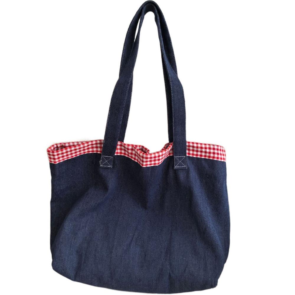 Persalized Cloth Denim Handbag Korean Style Grid Shoulder Bag Blue Large Capacity Canvas Tote Bag Shopping Bag червоний
Persalized Cloth Denim Handbag Korean Style Grid Shoulder Bag Blue Large Capacity Canvas Tote Bag Shopping Bag червоний