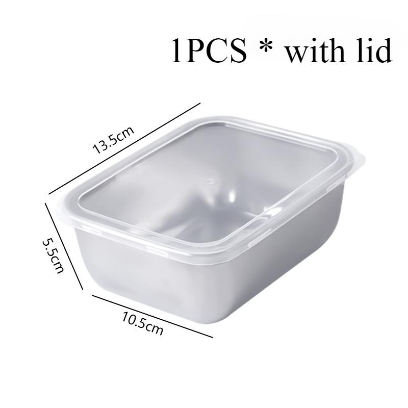 Fresh-keeping Box 304 Stainless Steel Thickened Crisper with Lid Storage Box Rectangle Sausage Noodles Fruit Dish Lunch Box 1pc
Fresh-keeping Box 304 Stainless Steel Thickened Crisper with Lid Storage Box Rectangle Sausage Noodles Fruit Dish Lunch Box 1pc