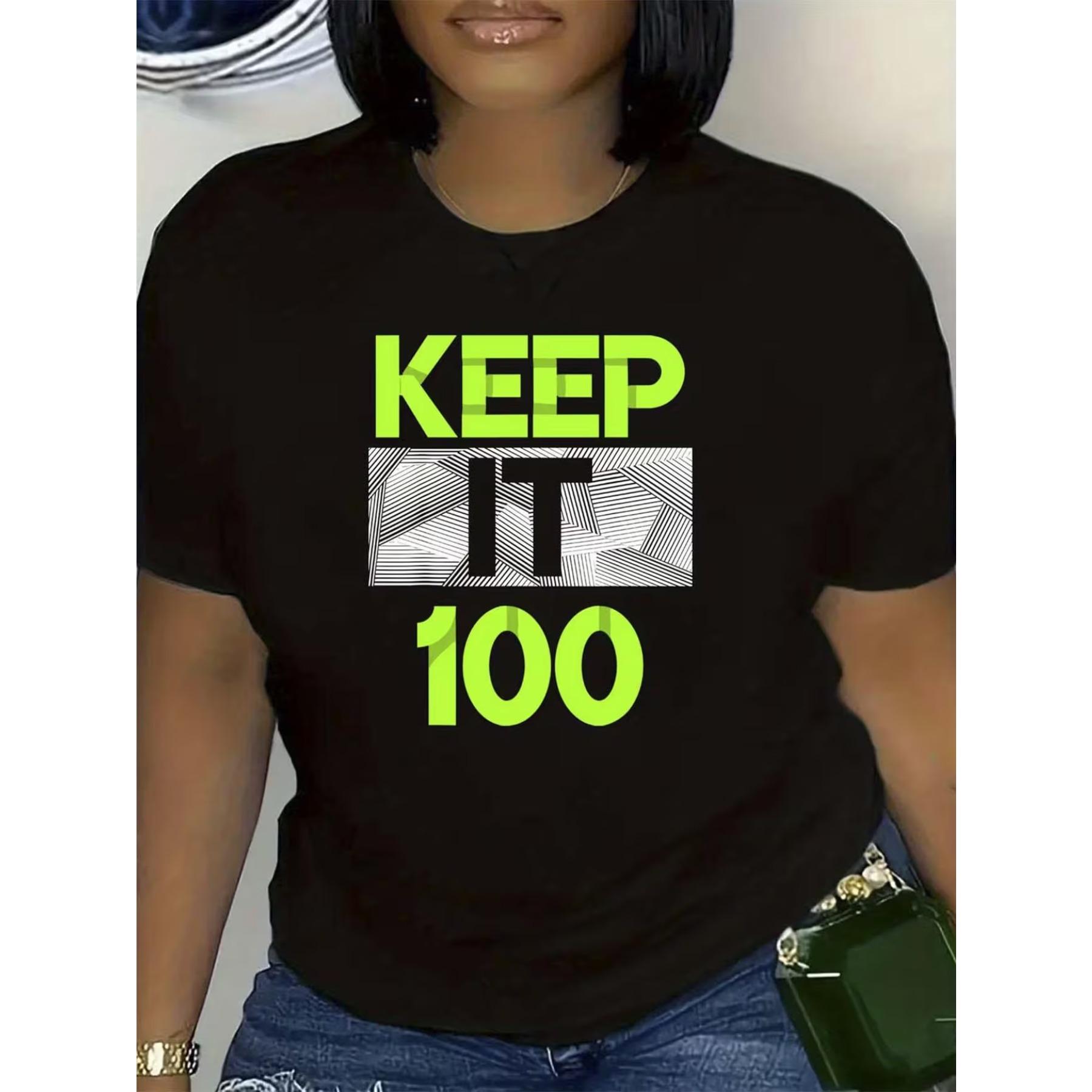 Women s Black KEEP IT 100 Neon Green Slogan T-Shirt - Soft Breathable Casual Crew Neck Short Sleeve Top XXL
Women s Black KEEP IT 100 Neon Green Slogan T-Shirt - Soft Breathable Casual Crew Neck Short Sleeve Top XXL