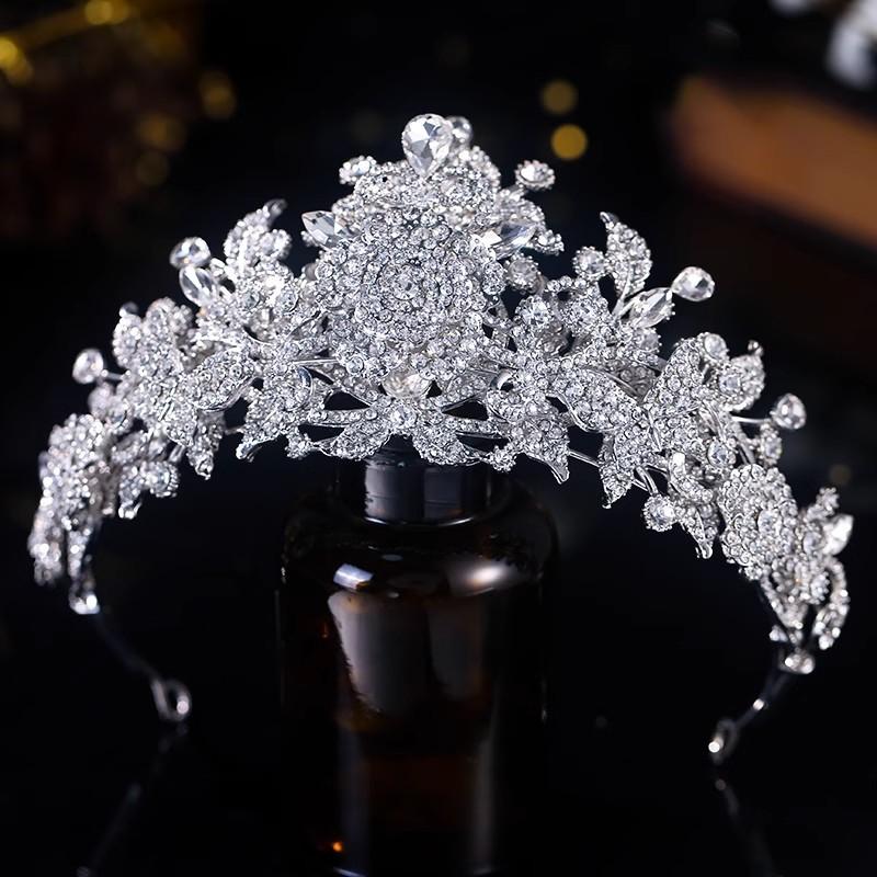 Новый Хрустальный Свадебный Стиль Невесты Основное Свадебное Платье Корона Головной Убор Супер Сказочная Корона для Вечеринки в честь Дня Рождения Ретро Вечернее Платье
