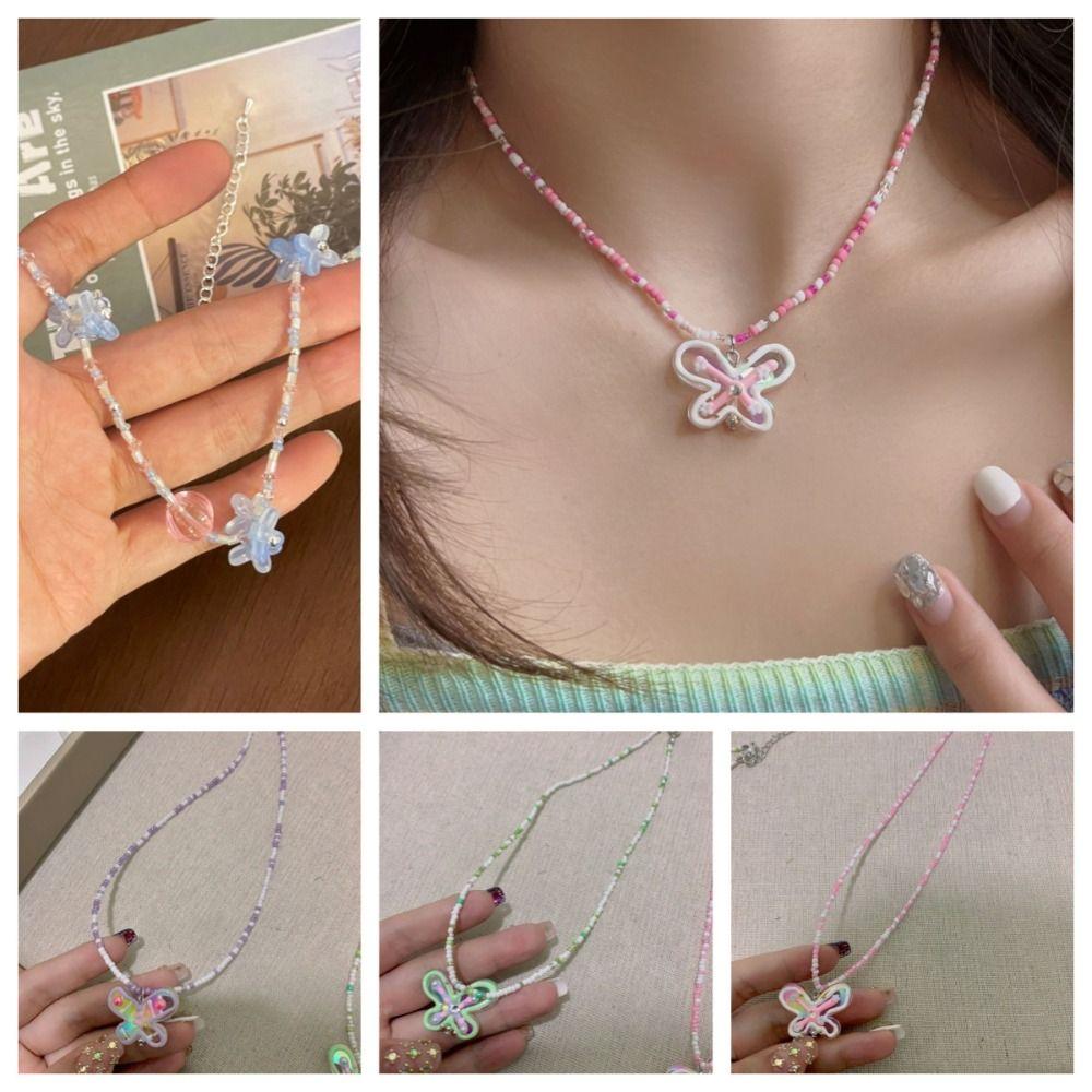 Korean Butterfly Necklaces Zinc Zinc Alloy Y2K Beaded Choker Fashion Dopamine Neck Chain Holiday
Korean Butterfly Necklaces Zinc Zinc Alloy Y2K Beaded Choker Fashion Dopamine Neck Chain Holiday
