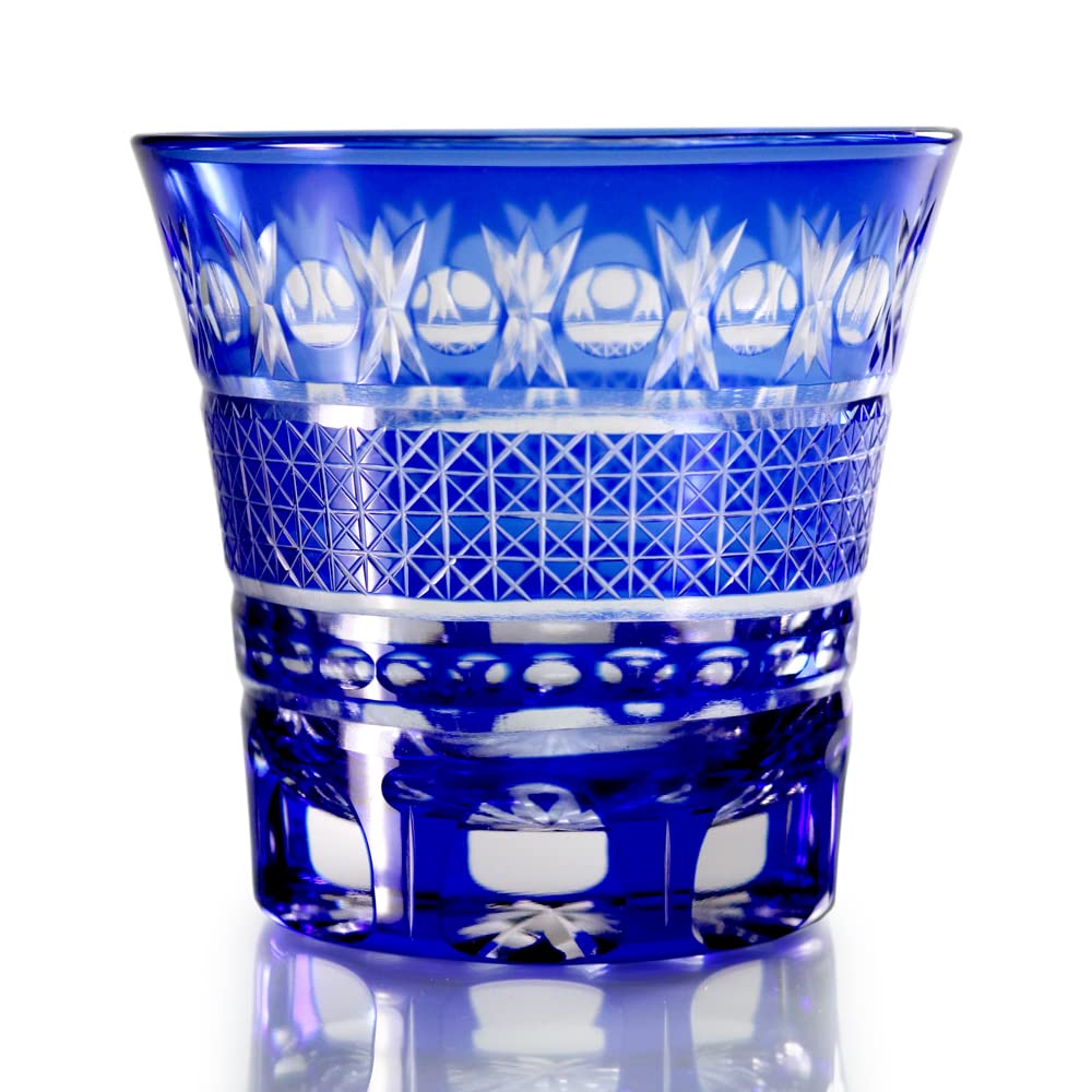 GREEM MARKET Изделия ручной работы с деревянной коробкой Изделия из стекла Стекло Кирико Чашка Стекло Шочу Стекло Кирико Номер продукта GMS00726 (синий) синий