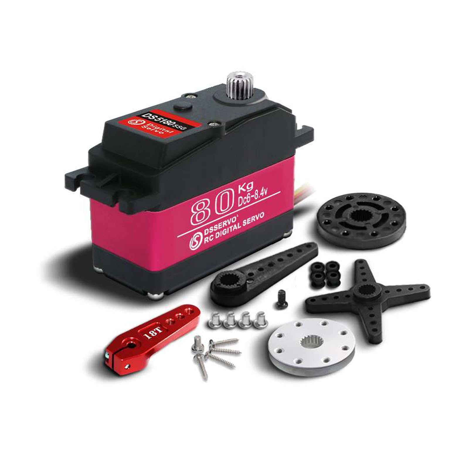 RCmall DS5180 80KG Digital Servo High Torque Metal Gear Waterproof IP66 RC Servo for Scale RC Car Boat Crawler Truck 7.4V , 1/5 (180°)
RCmall DS5180 80KG Digital Servo High Torque Metal Gear Waterproof IP66 RC Servo for Scale RC Car Boat Crawler Truck 7.4V , 1/5 (180°)