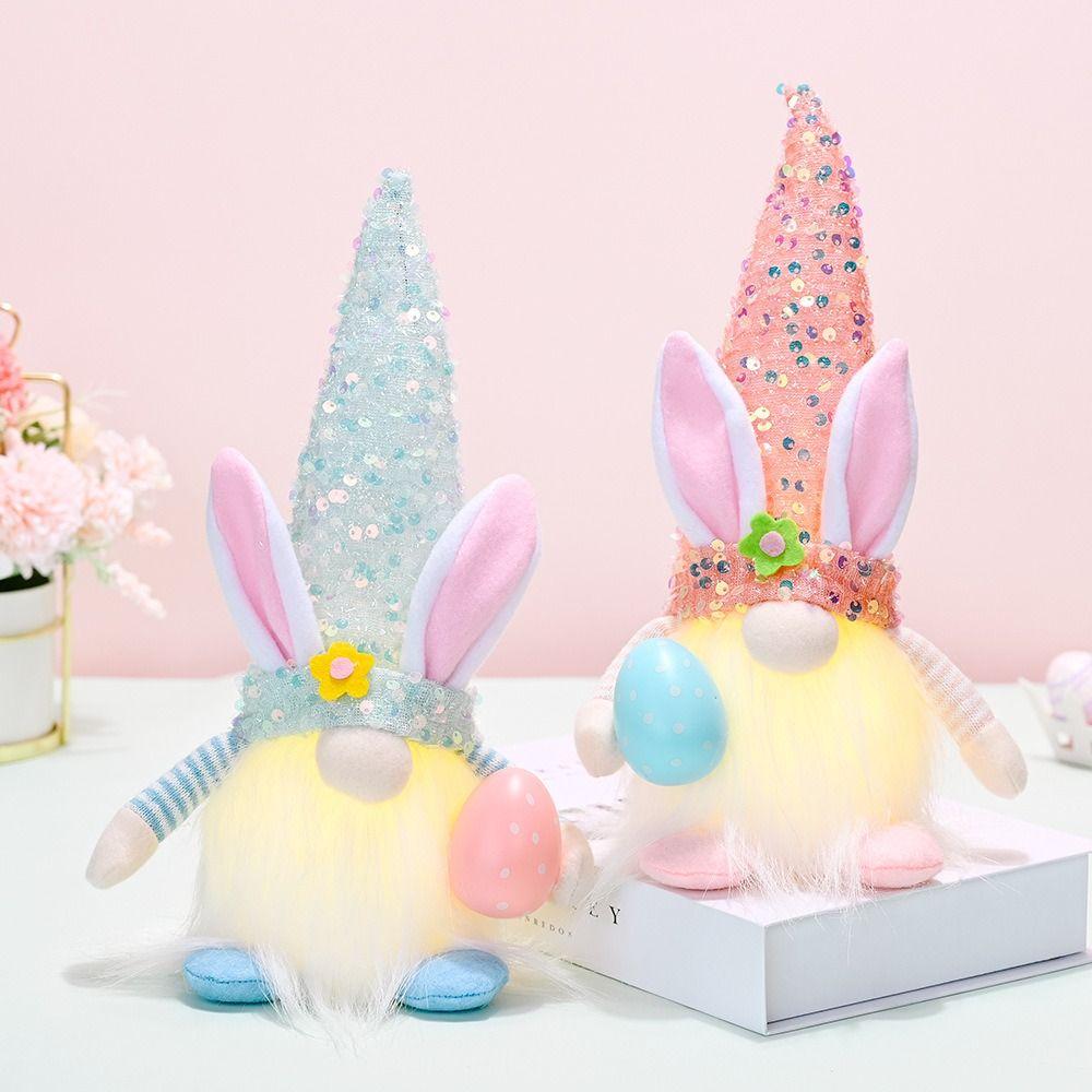 LED Easter Glowing Gnome Rabbit Doll Sequin Hat Bunny Ornament Bunny Ears Faceless Doll Festival
LED Easter Glowing Gnome Rabbit Doll Sequin Hat Bunny Ornament Bunny Ears Faceless Doll Festival