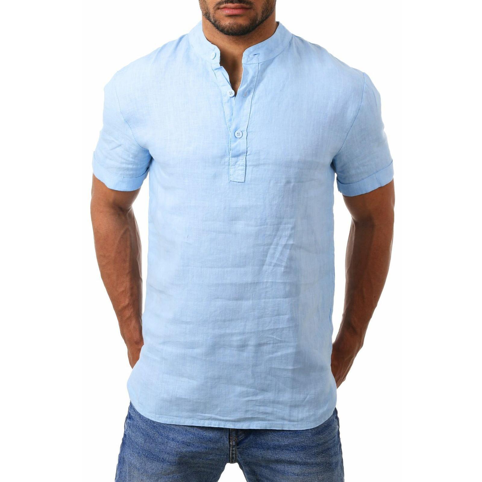 Мужские дышащие тонкие однотонные льняные рубашки с короткими рукавами, мужская повседневная деловая блузка XXL синий
Мужские дышащие тонкие однотонные льняные рубашки с короткими рукавами, мужская повседневная деловая блузка XXL синий