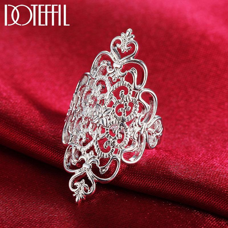 DOTEFFIL 925 Sterling Silver Pattern Hollow Ring For Women Fashion Wedding Engagement Party Gift Charm Jewelry 6
DOTEFFIL 925 Sterling Silver Pattern Hollow Ring For Women Fashion Wedding Engagement Party Gift Charm Jewelry 6