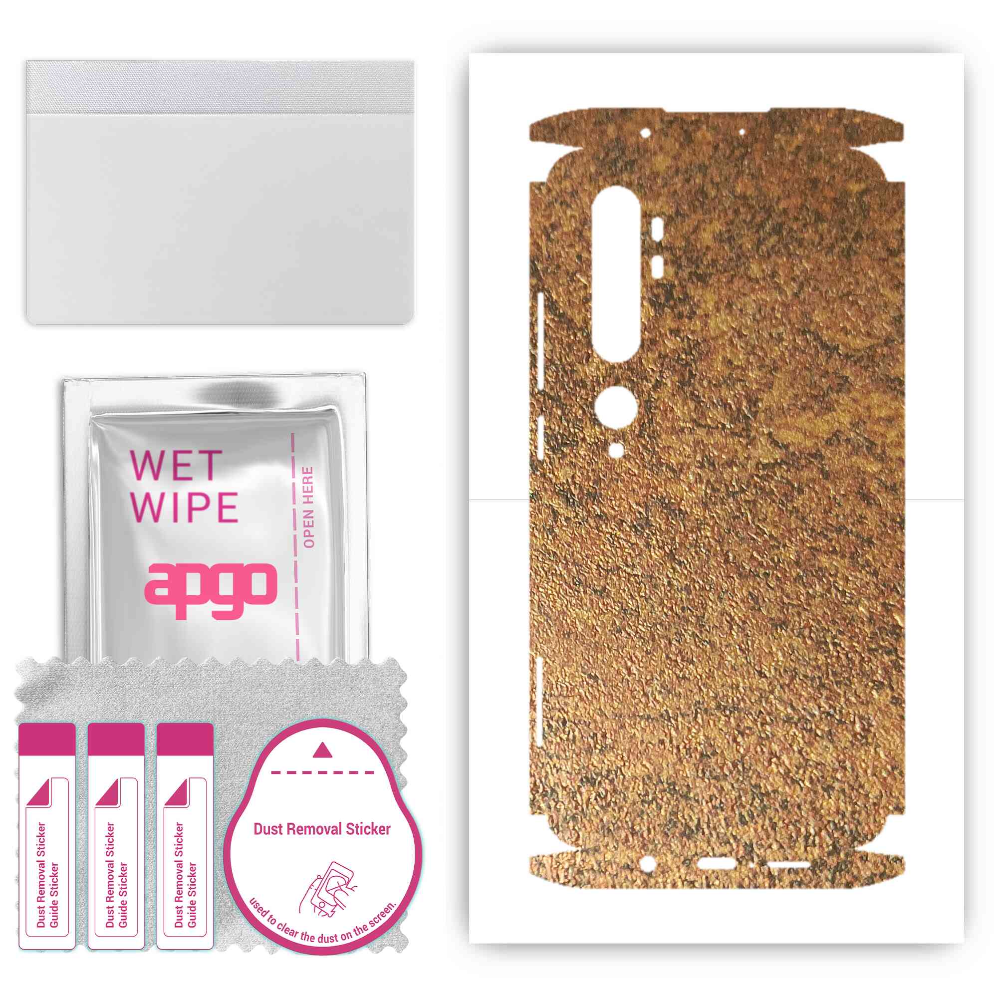 apgo Protective Skin Sticker for the back+sides compatible with Xiaomi Mi Note 10 Pro, Full Wrap Film, Foil, Vinyl - Pattern Rusty Copper
apgo Protective Skin Sticker for the back+sides compatible with Xiaomi Mi Note 10 Pro, Full Wrap Film, Foil, Vinyl - Pattern Rusty Copper