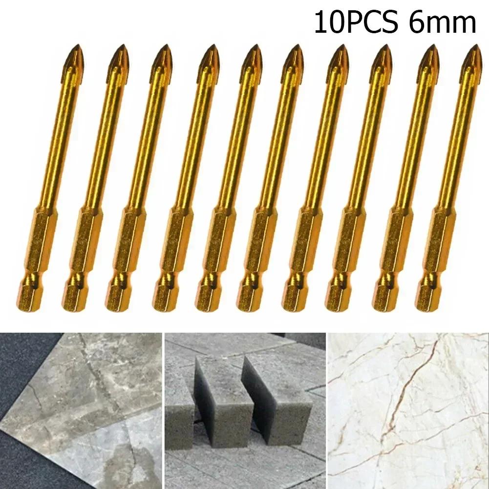 10pcs 6mm Drill Bits Set Ceramic Tile Marble Glass Hole Opener Spear Head Hex Shank Punching Hole Drilling Tool CHINA
10pcs 6mm Drill Bits Set Ceramic Tile Marble Glass Hole Opener Spear Head Hex Shank Punching Hole Drilling Tool CHINA