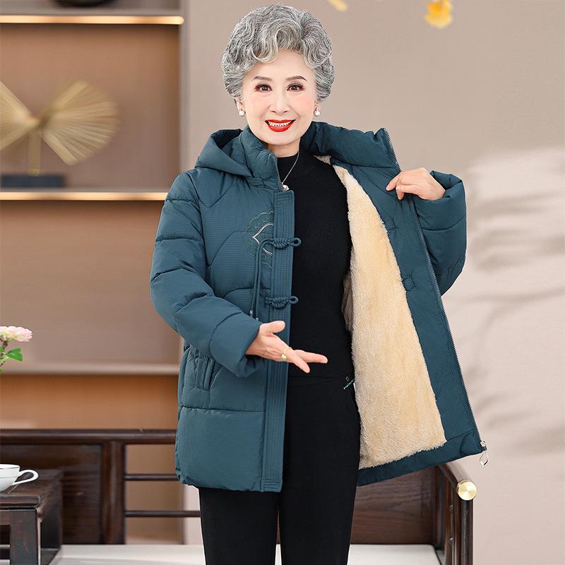 Mid-Length Thickened Hooded Winter Down Coat for Elderly Women, Plus Velvet Grandma Style 2XL (105-120 Jin)
Mid-Length Thickened Hooded Winter Down Coat for Elderly Women, Plus Velvet Grandma Style 2XL (105-120 Jin)