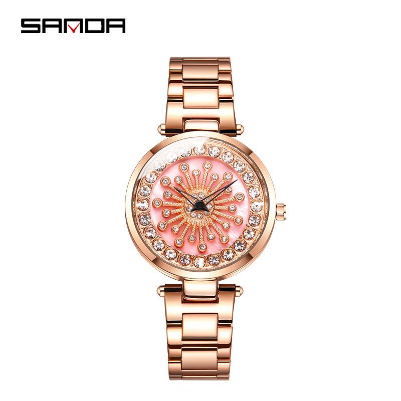 SANDA Новые женские часы Starry 360-градусные вращающиеся часы элегантный стиль-встроенная удача приходит женские часы со стальным ремешком розового золота
SANDA Новые женские часы Starry 360-градусные вращающиеся часы элегантный стиль-встроенная удача приходит женские часы со стальным ремешком розового золота