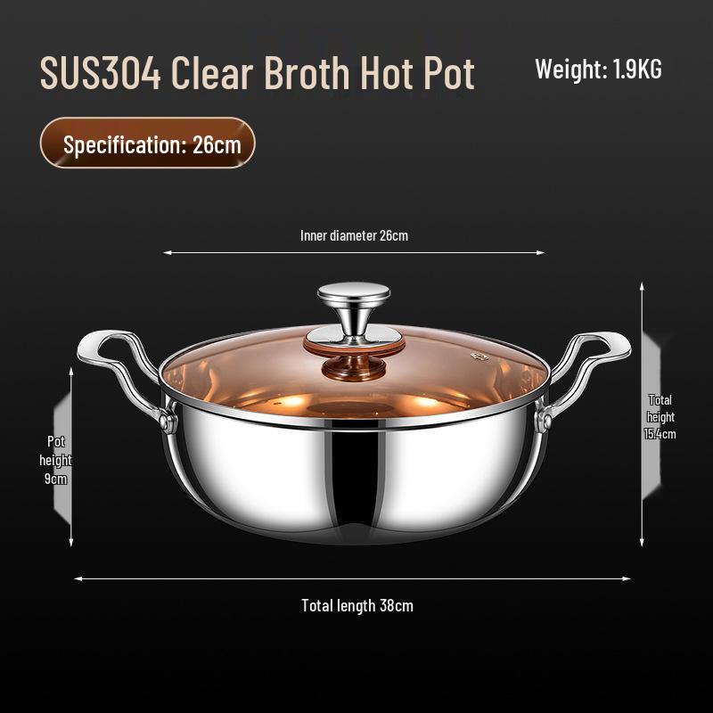 Extra Large 304 Stainless Steel Hot Pot for Induction and Gas Cookers - Deep Soup Pot with Large Capacity
Extra Large 304 Stainless Steel Hot Pot for Induction and Gas Cookers - Deep Soup Pot with Large Capacity