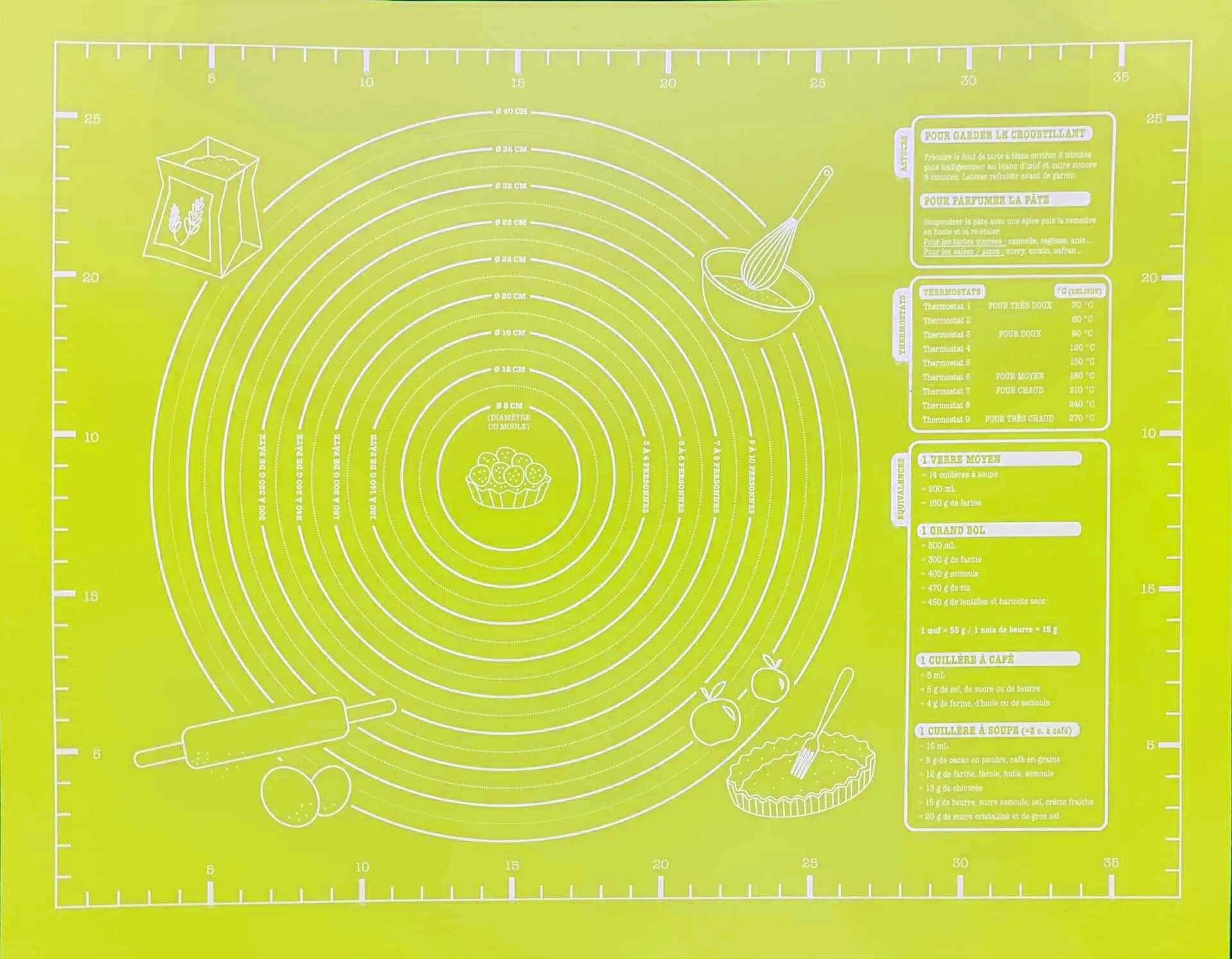 45x60 см, очень большой коврик для выпечки, силиконовый коврик, коврик для выпечки, коврик для раскатывания теста, тесто для пиццы, антипригарный держатель, кухонные инструменты 45x60cm зелёный